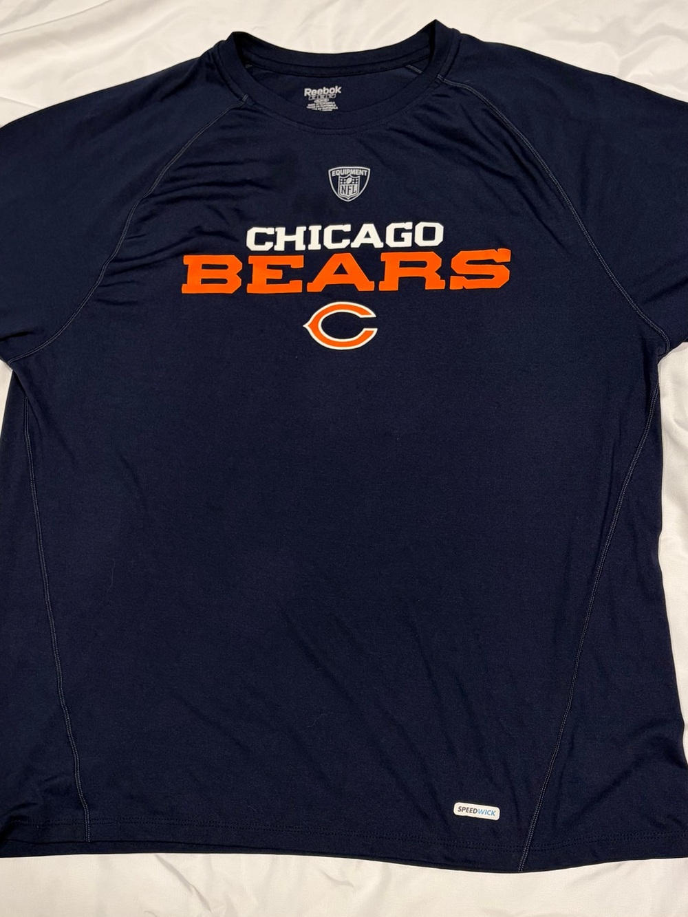 Reebok NFL Equipment Chicago Bears Speedwick Long Sleeve Shirt Mens XL Navy